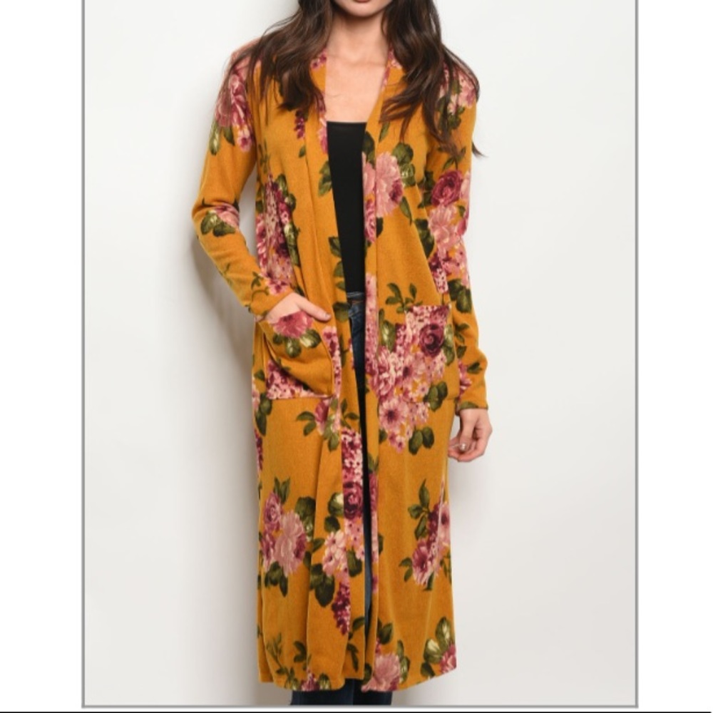 ❤️Mustard Floral Long Cardigan❤️